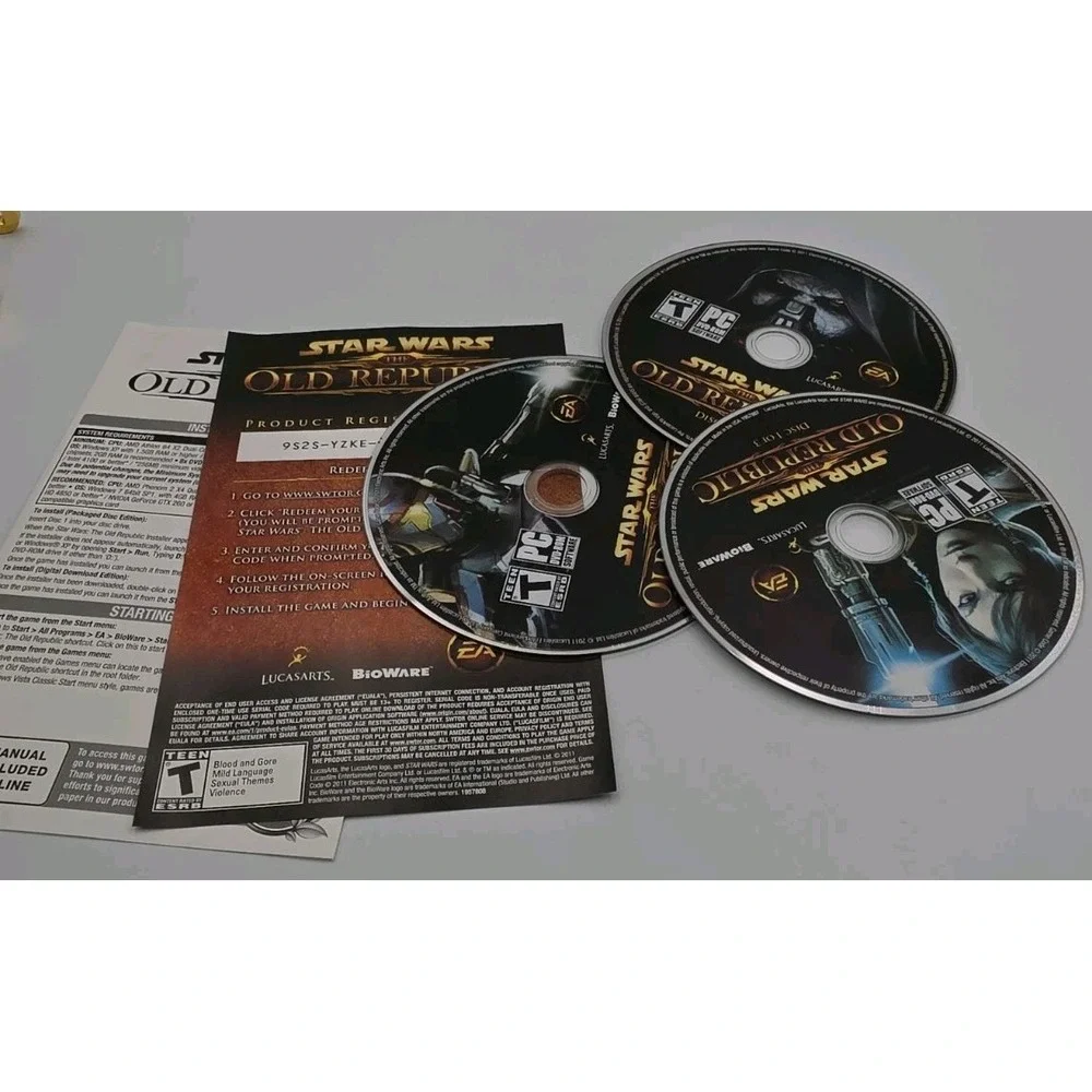 Star Wars: The Old Republic (PC, 2011) 3 DISK PC DVD ROM RATED T